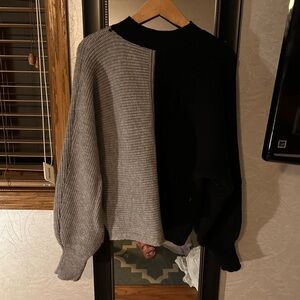 SHEIN Black and Gray Knit Sweater